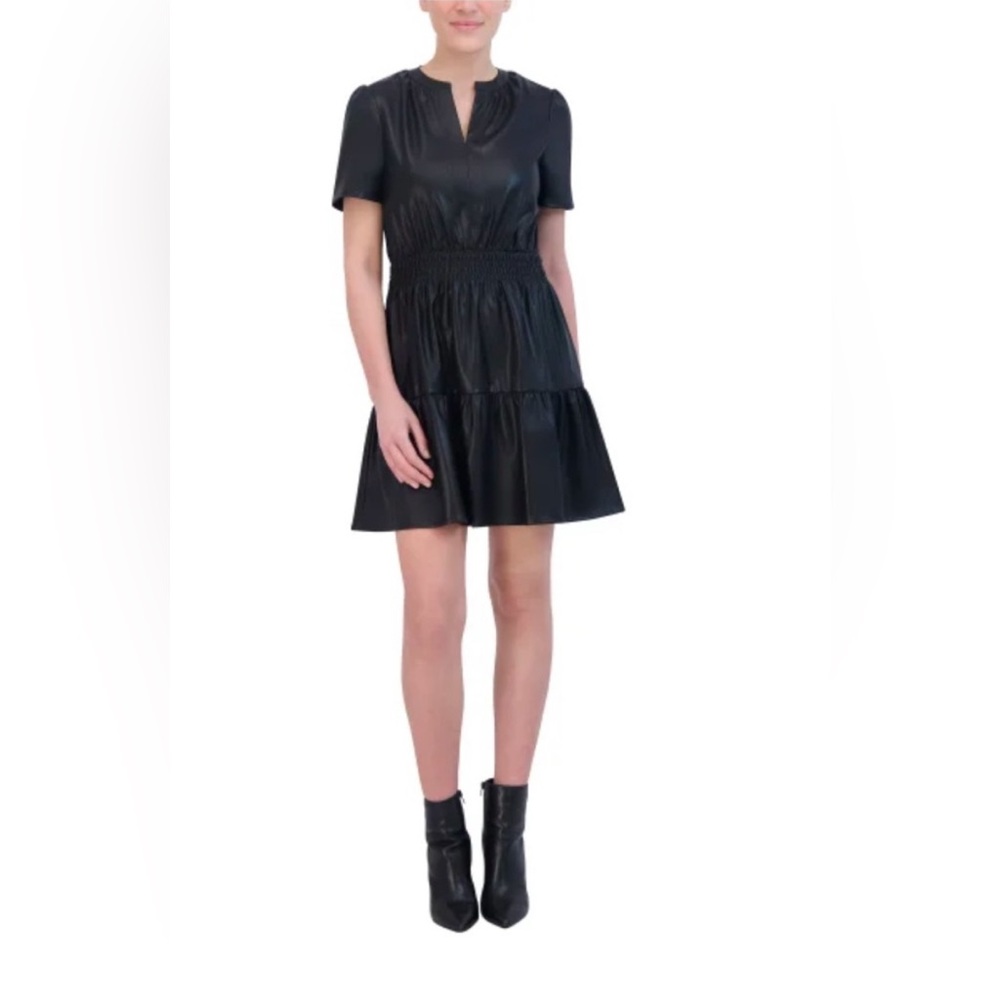 NWT Vigoss Ladies Faux Leather Dress BLACK